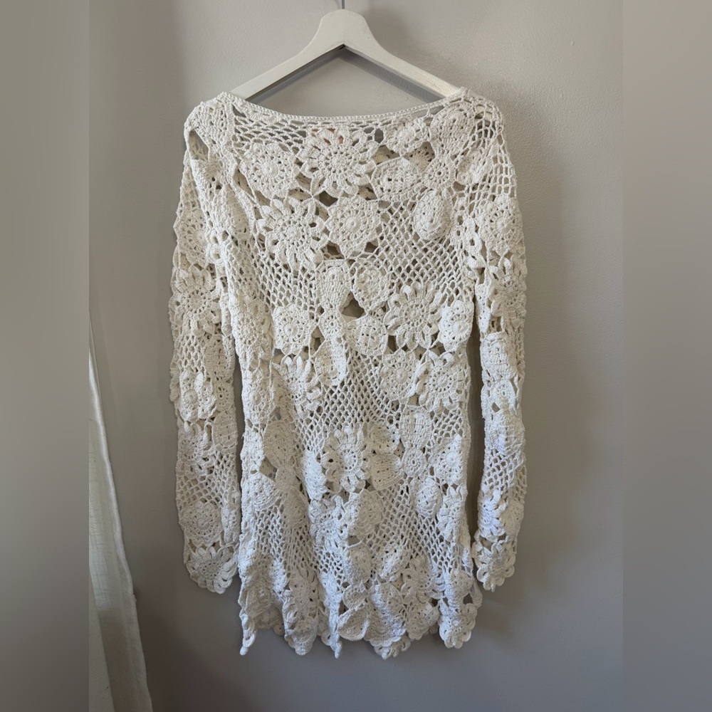 Stone Cold Fox Luciele Hand Crochet Dress in Ivory - Picture 3 of 5